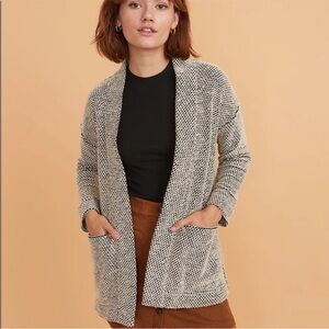 Marine Layer Birdseye cardigan / sweater blazer in black and cream, size medium